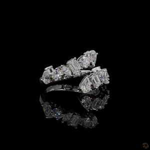 Anillo de compromiso de oro macizo de 1.87 quilates con diamantes en oro blanco de 14K, joyería nupcial de media eternidad con formas múltiples - Product Image 2