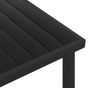 Grande table de jardin durable en aluminium noir et WPC, mobilier de patio - Product Image 4