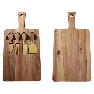 Tabla de cortar de madera de acacia sostenible con grano de extremo, rectangular grande con asa - Product Image 3