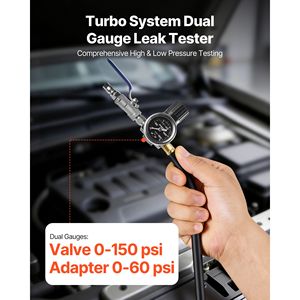 Kit Tester Perdite Turbo Compatibile con Tubi da 3, 3.5, 4 Pollici, Manometro Valvola 0-150 PSI, Adattatore Manometro 0-60 PSI per Sistema Turbo Camion - Product Image 2
