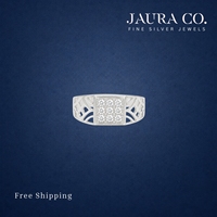 Bague Cocktail JAURA JEWELS en Argent 925, Sertissage Pavé, Design Géométrique, Cristal Rond, Style Classique Unisexe