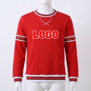 Sweat-shirt grec d'hiver à col rond pour homme, 100% coton molletonné, avec broderies chenille personnalisées rouge et blanc Delta DST, pour sororité - Product Image 1