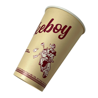 Gobelet en papier personnalisé 8oz/12oz/16oz/20oz Tasse à café en papier jetable à base d'eau avec couvercle et manchon pour boissons chaudes et froides