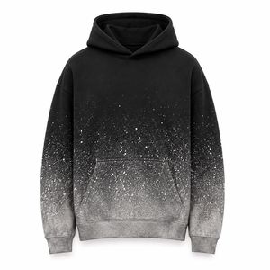 เสื้อฮู้ดโอเวอร์ไซส์ผู้ชาย ผ้าฝ้ายฟลีซ พิมพ์ลายไล่สี สไตล์ลำลอง สตรีทแวร์ ใส่ได้ในฤดูหนาว เป็นมิตรต่อสิ่งแวดล้อม - Product Image 1