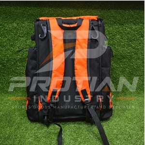 Protian Custom Baseball <b>Backpack</b> Orange Black 22 Number Nylon <b>Wheeled</b> Sports Bag 50-70L Capacity - Product Image 5