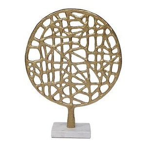 Sculpture métallique moderne avec motif de feuillage irrégulier, décoration artisanale pour salon - Product Image 3