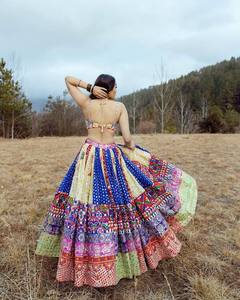 Conjunto de Lehenga Choli para Mujer, Estampado Digital, Trabajo con Espejos, Gota Patti, Encaje, Dupatta, Vestido Largo para Fiesta de Diwali - Product Image 5