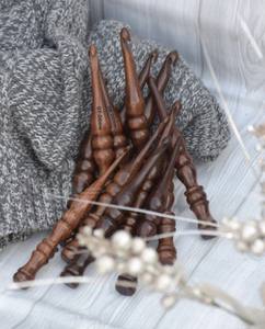 Crochet en bois professionnel, outil de tricot, manche en bambou lisse, léger, durable, fournitures pour travaux manuels en fil. - Product Image 1