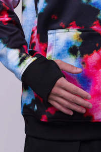 Custom Men Tie Dye Ski Hoodie <b>Waterproof</b> Thermal Snowboard Pullover <b>Winter</b> Sportswear Fleece Lined Sublimation Hooded Sweatshirt - Product Image 4