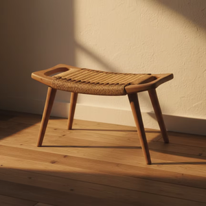 เก้าอี้ไม้สักทำมือยี่ห้อ Eun สไตล์ร่วมสมัยแบบมินิมอล พร้อมการตกแต่งแบบธรรมชาติรักษ์โลก เหมาะสำหรับตกแต่งบ้าน รีสอร์ท และเฟอร์นิเจอร์ร้านกาแฟ - Product Image 1