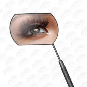 Professional <b>Makeup</b> Tool Beauty Self-Care Instrument Stainless Steel Magnifying Eyebrow <b>Mirror</b> with Handle - Product Image 2