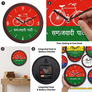 Horloge murale en plastique personnalisée Liviya avec l'image d'un politicien indien - Cadeau personnalisé, article promotionnel, fête des mères, remise de diplôme, Noël - Product Image 3
