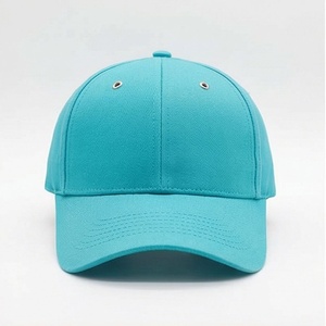 Casquette de baseball turquoise à 6 panneaux, réglable, unisexe, décontractée, couleur unie, tissu sergé, taille adulte - Product Image 1