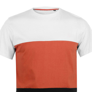 Camiseta de Manga Corta con Bloques de Color, Tres Tonos, Algodón, Estilo Casual Urbano, Transpirable, Unisex, Ropa Personalizada al por Mayor, Camisetas de Moda - Product Image 3