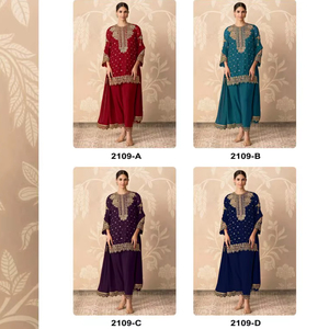 Salwar Kameez pakistanais traditionnel en georgette pour l'Aïd, les mariages et les occasions de fête - Product Image 1