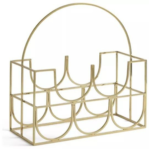 Modern Brass Wineglass Holder With Geometric Design For 5-9 <b>Glasses</b> Minimalist Home Decor Furniture - Product Image 1