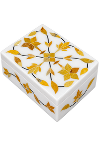 Caja de Joyería Rectangular de Mármol de Primera Calidad con Patrón Floral Grabado, Accesorios de Almacenamiento para Regalos de Niñas, Suministro al por Mayor - Product Image 2