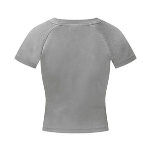 Women's Black Crop Top <b>Y2K</b> Style O-Neck Full Sleeve Printed T-<b>Shirt</b> Regular Fit Eco-Friendly Quick Dry Polyester/Cotton Spring - Product Image 6
