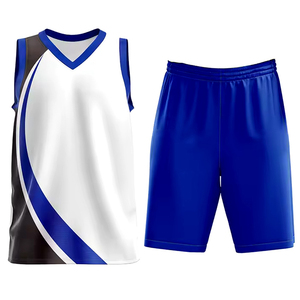 Ensembles de gilets et shorts sans manches à col en V 100 % polyester pour le basketball, vêtements de sport à prix abordables, uniformes de basket-ball - Product Image 1