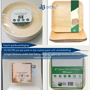 Assiette jetable en feuille d'arec, vaisselle jetable robuste pour aliments chauds et froids - Product Image 3