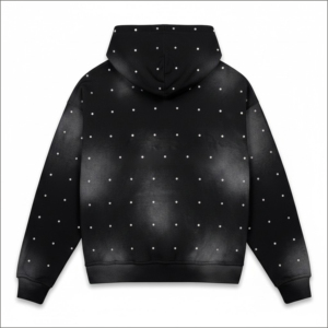 Sweat à capuche personnalisé en gros avec strass effet soleil, 100 % coton, tissu de qualité supérieure, pour un usage urbain ou décontracté, unisexe - Product Image 2