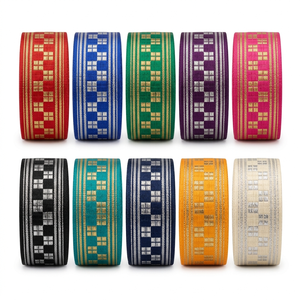 Ruban Jacquard Zari Argenté Violet Profond 25mm Neelkamal Industries – Garniture Élégante pour Tenues de Soirée, Style de Vêtements et Emballage Cadeau - Product Image 5