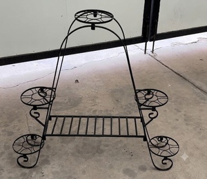 Support de plantes vintage en fer forgé pour vélo avec 4 pots, support de pot de fleurs en métal pour intérieur/extérieur, décoration artisanale de jardin - Product Image 4