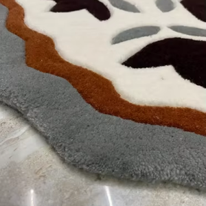 Tapis KNOT RUG en laine tuftée à la main, de haute qualité, motif ovale moderne, fait main, écologique, pour salon, chambre d'enfants, hôtels, bureau - Product Image 1