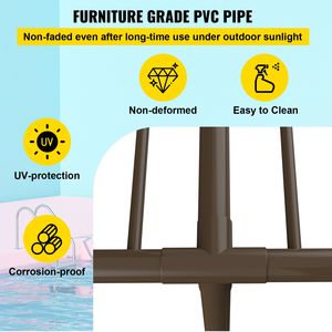 Moderno Portasciugamani da Esterno in PVC a 5 Barre, da Terra, con Clip e Gancio per Borse, per Uso Interno ed Esterno - Product Image 4