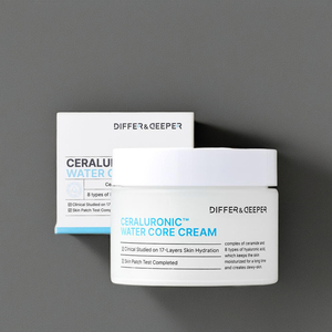 Crème hydratante et exfoliante Differ&Deeper Ceramide Acide Hyaluronique Water Core, usage diurne, anti-âge, tonifiante, revitalisante pour la peau, pour tous types de peaux - Product Image 3