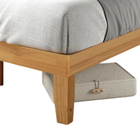 Base de Cama Queen Size Furaka de Estilo Moderno de Mediados de Siglo, con Patas Cónicas de Madera Sólida, Plataforma Ecológica, Duradera y Natural
