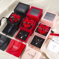 Boîtes à bijoux personnalisées pour la Saint-Valentin, cadeaux, savon, roses, anneaux, boucles d'oreilles, pendentifs, colliers, emballages pour bijoux