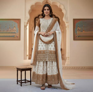 Heavy <b>Chikankari</b> Work Ready Made Kurtis With Palazzo Set for Casual Wear and Festival Wear Kurtis Pakistani Salwar Kameez <b>Suit</b> - Product Image 1