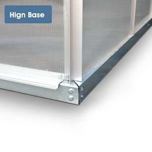 Serre de plain-pied en polycarbonate 8'L X 6'W pour jardin passe-temps maison chaude portes coulissantes en aluminium toit évent extérieur accès à la cour - Product Image 6