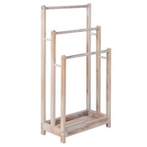 Porte-serviettes autoportant à 3 barres avec étagère de rangement inférieure – Support moderne pour serviettes - Product Image 5