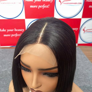 Peluca de Cabello Humano Liso Color Bob al por Mayor de Fábrica, de 12 Pulgadas, con Encaje Transparente, Extensiones de Cabello Vietnamita - Product Image 5