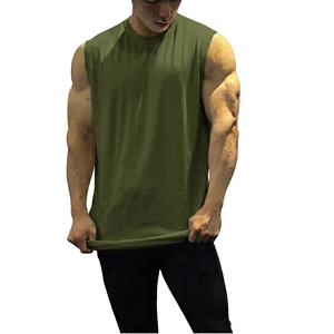 Camisetas sin mangas de algodón puro antipilling para hombre, de corte regular y cuello redondo, ideales para fitness - ¡Las más vendidas! - Product Image 1