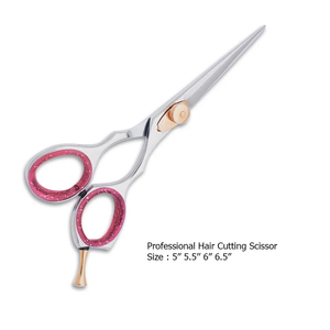 Hot Sale Custom Made Stylish Professional Barber <b>Scissors</b> Sharp Plastic Stainless Steel Medium <b>Left</b> <b>Handed</b> Barber <b>Scissor</b> - Product Image 2
