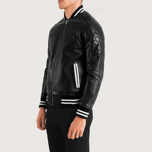 Furat Leathers Custom Green <b>Suede</b> <b>Men's</b> Winter Breathable Windproof Casual Varsity <b>Jacket</b> Stand Collar Zipper Closure - Product Image 2