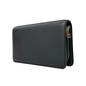 Black Long Zipper <b>Wallet</b> Microfiber Fabrics <b>RFID</b> <b>Protection</b> Waterproof Simple Design Men's Travel Cash Daily Use - Product Image 3
