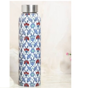 Botella de Agua de Cobre Puro Hecha a Mano en India, de la Mejor Calidad, para Gimnasio, Hogar u Oficina, Botella de Cobre Sólido Impresa - Product Image 6