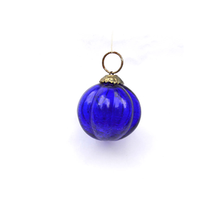 Luxury Royal Blue Glass Christmas Ball <b>Ornament</b> Hanging Tree Decoration Handcrafted Holiday Bauble for Home Party Festive Decor - Product Image 3