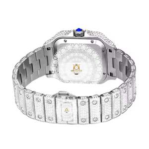 Montre à quartz pour homme Supreme VVS Moissanite, bicolore argent et or, étanche 10 bars, boîtier rond, fermoir pliant - Product Image 2