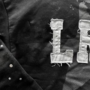 Custom Heavyweight Washed Distressed <b>Patchwork</b> Embroidery Double Layer Long Sleeve T-<b>shirt</b> Cotton Boxy Rhinestone tShirt for Men - Product Image 5