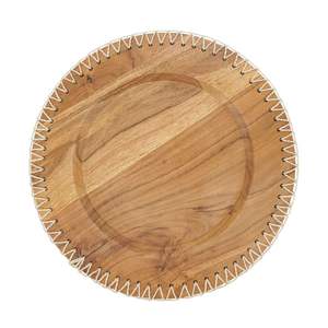 Assiette de service de luxe en bois naturel, écologique, ronde, pour hôtels, restaurants et fournitures de vaisselle - Product Image 3