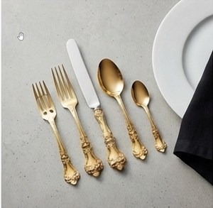 Ensemble de couverts plaqués or de qualité supérieure avec poignées ornées, compatibles lave-vaisselle, article le plus vendu pour les occasions de mariage - Product Image 5