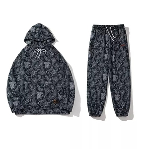 Ensemble sweat-shirt et pantalon de survêtement unisexe en polyester avec impression graphique personnalisée par sublimation, motif Paisley 3D imprimé sur toute la surface - Product Image 4