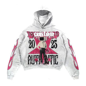 ชุดเซ็ตสเวตสูทผู้ชายผ้าฝ้าย 100% ลายเรียบแบบซ้อนกัน กางเกงจ็อกเกอร์ทรงบานฟอกสี และเสื้อฮู้ดดี้ พิมพ์ลายสกรีน ไซส์พลัส - Product Image 3