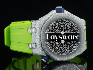 Reloj de Lujo Premium para Hombre con Diamantes Moissanite VVS, Caja de Acero Inoxidable Personalizada, Correa de Goma, Reloj de Pulsera de Cuarzo - Product Image 3