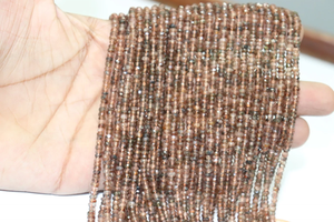 Cuentas Rondelle facetadas de andalucita de calidad AAA, cuentas de andalucita naturales de piedras preciosas de Topacio - Product Image 4